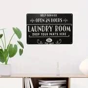 Vintage Laundry Room Tin Sign Black Farmhouse Metal - Temu