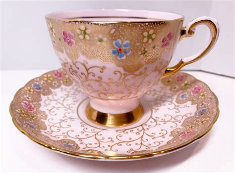 Tuscan Pink Tea Cup and Saucer, Pink Gold Cups, Antique Tea Cups, English Bone China Cups ...