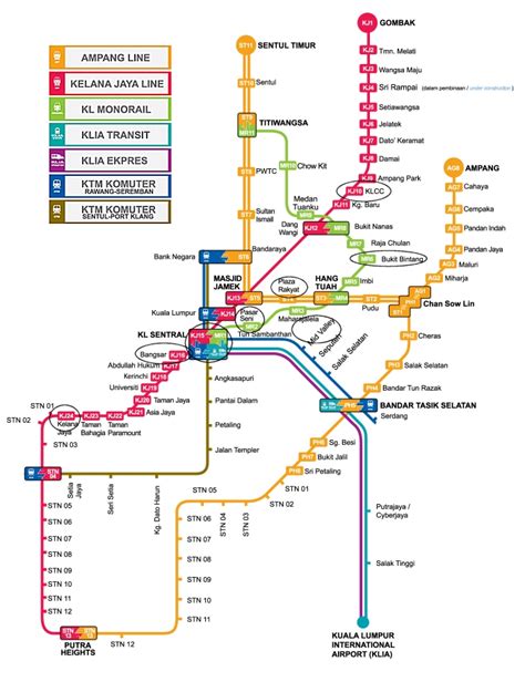 KL Trip April 28th: KL transport LRT Map