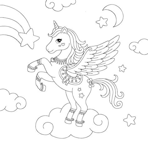 Pegasus Unicorn Coloring Page For Kids Free Unicorns Printable | Images and Photos finder