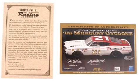 Cale Yarborough Autographed Card NASCAR No COA Art & Collectibles Sports Collectibles ...