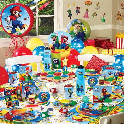 mario decorations | Super Mario Bros Birthday Party Supplies Tableware ...