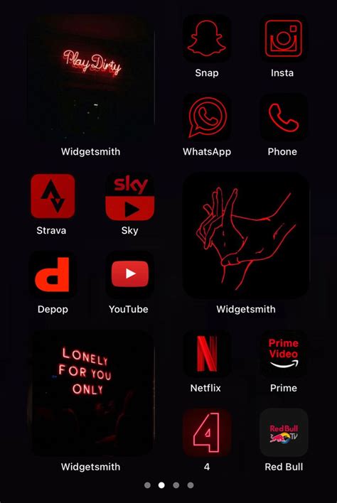 iOS 14 neon red Home Screen | Iphone wallpaper vintage, Homescreen ...