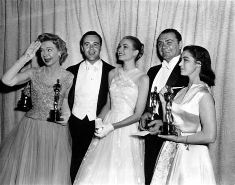 1956 Oscar winners Grace Kelly, Jo Van Fleet, Marisa Pavan Jack Benny, Ernest Borgnine | Oscar ...