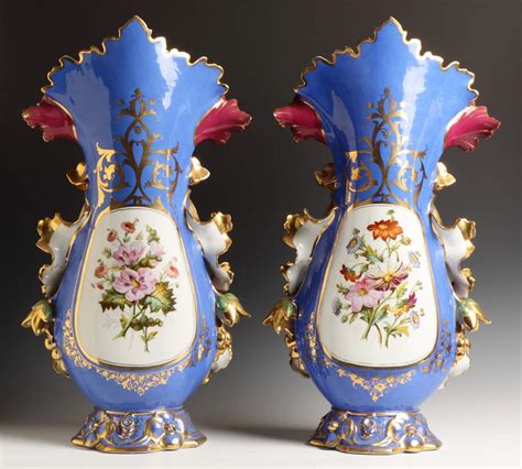 Pair of Monumental French Porcelain Vases | Cottone Auctions