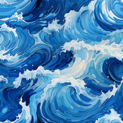 Fluidic Wonder: Expressionist Waterscape Seamless Pattern Design for ...