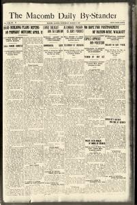 Macomb Daily By Stander Archives, Mar 29, 1922, p. 1