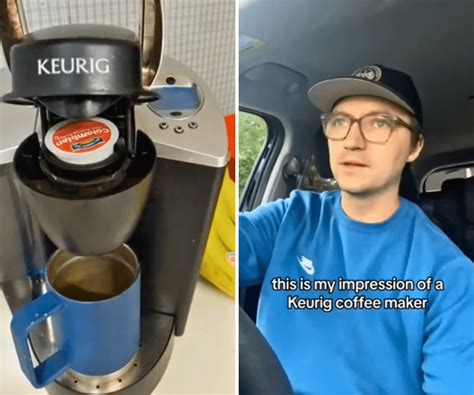 Biology teacher nails the impression of a Keurig coffee maker brewing a ...