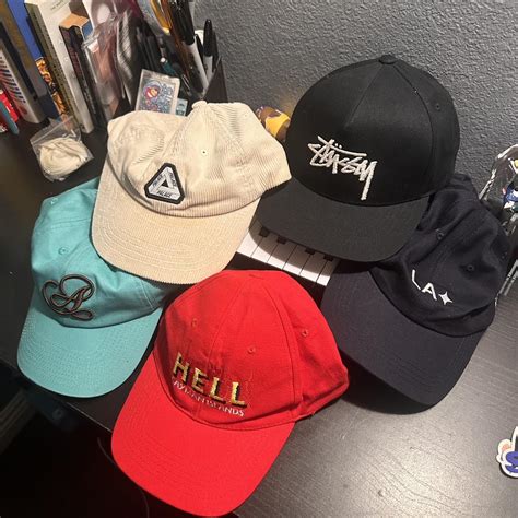 Bundle of hats -black Stussy high crown snap... - Depop