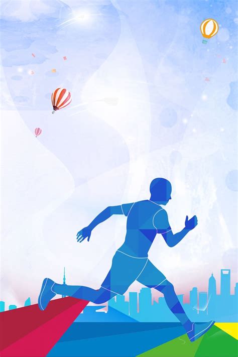 Sport Colorful Blue Fashion Fitness Poster Background Wallpaper Image For Free Download ...