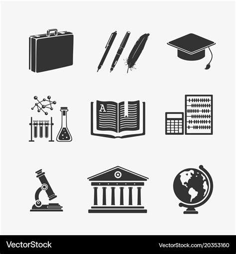 Set of symbols education Royalty Free Vector Image