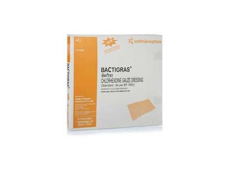 Smith & Nephew Bactigras wound Dressing - 10 X 10 cm, box of 10