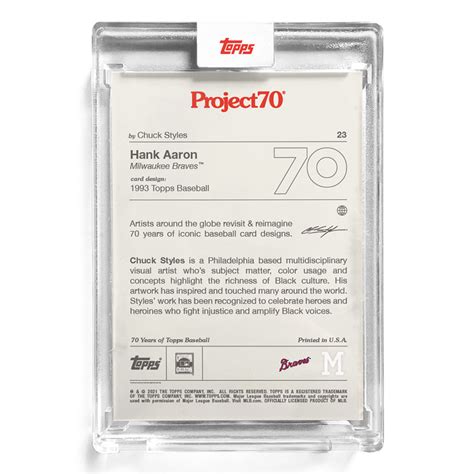 Topps Hank Aaron Project 70 Card – Art of Chuck Styles