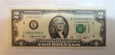 Very Rare 1976 Two Dollar Bill with Printing | Etsy