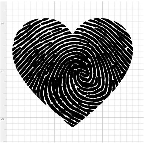 Fingerprint heart SVG digital download cutfile cricut silhou - Inspire Uplift