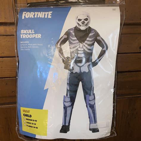 Youth Kids Fortnite Skull Trooper Costume-InSpirit De… - Gem