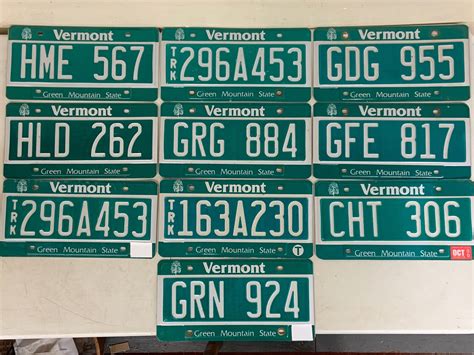 Lot of 10 Vermont License Plates Vintage Expired Craft Base | Etsy