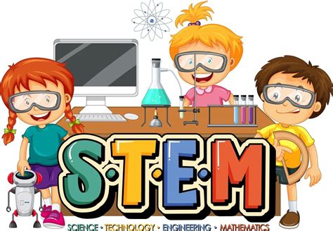 STEM education logo with many kids cartoon character 2952962 Vector Art at Vecteezy