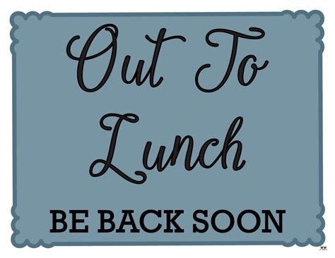 Out To Lunch Signs - 15 FREE Signs | Printabulls