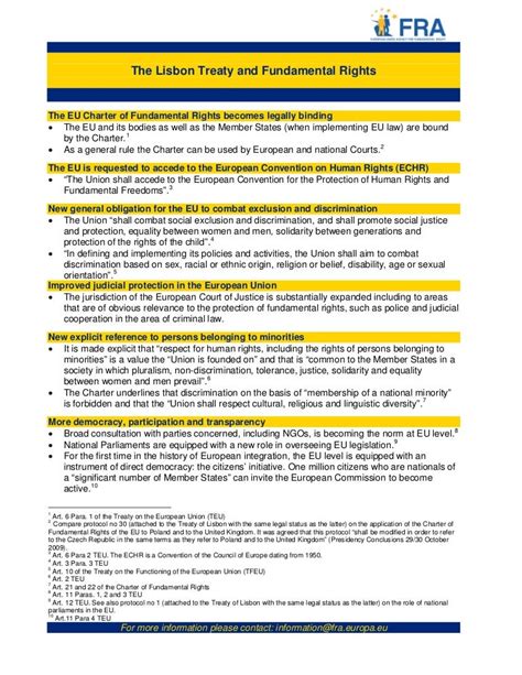 FRA Factsheet - Lisbon Treaty