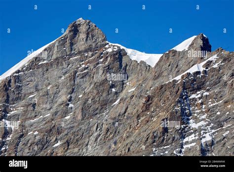 View of the Jungfrau summit in the Bernese Oberland Stock Photo - Alamy