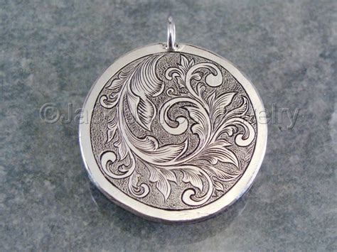 Jewelry : "Sterling Silver Hand Engraved Scrollwork Pendant" (Original ...