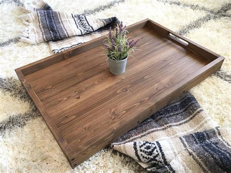 Rustic Wooden Ottoman Tray Coffee Table Tray Serving Tray - Etsy