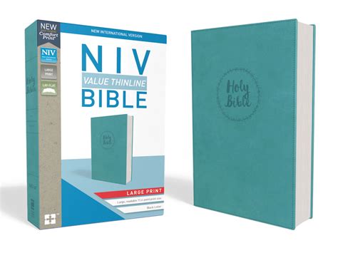 NIV, Value Thinline Bible, Large Print, Imitation Leather, Blue: Free Delivery at Eden.co.uk