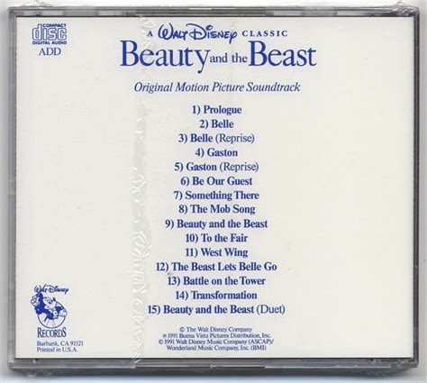 Walt Disney Records BEAUTY AND THE BEAST Original Motion Picture ...