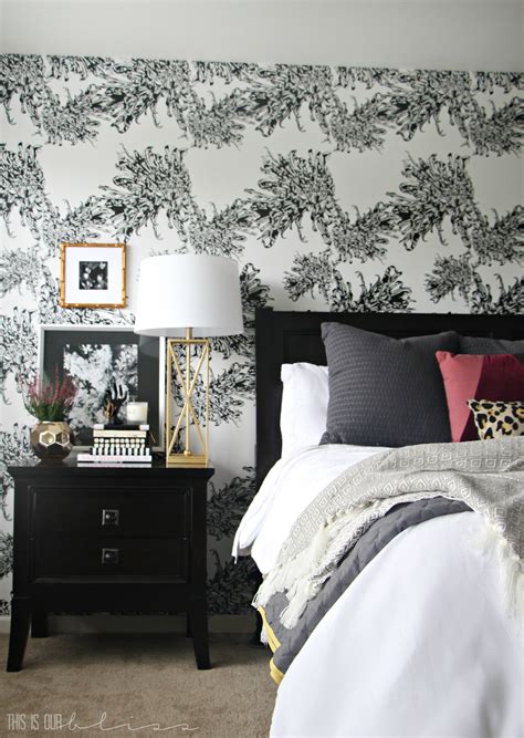 Master Bedroom Accent Wall with Wallpaper: This is our Bliss