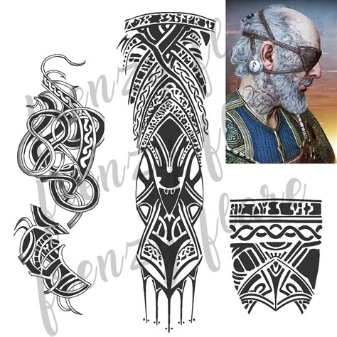 Odin GOW Temporäre Tattoos für Cosplayer Wikinger Stil Runen - Etsy.de