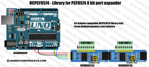 HCPCF8574 - Library for PCF8574 8 bit port expander - forum.hobbycomponents.com