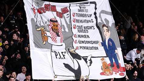 Newcastle United takeover: Crystal Palace fans' banner protesting Saudi ...