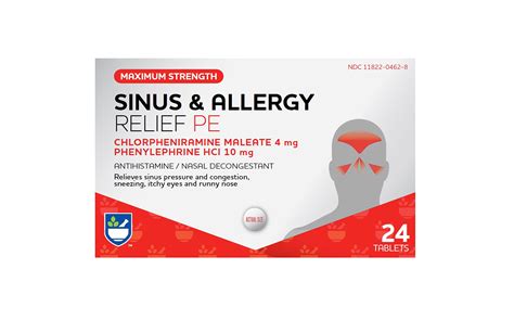 Buy Rite Aid Sinus & y PE s, Maximum Strength- 24 Count | Antihistamine ...