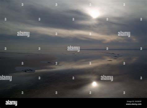 Sunset at Tuz Golu - salt lake in Turkey Stock Photo - Alamy