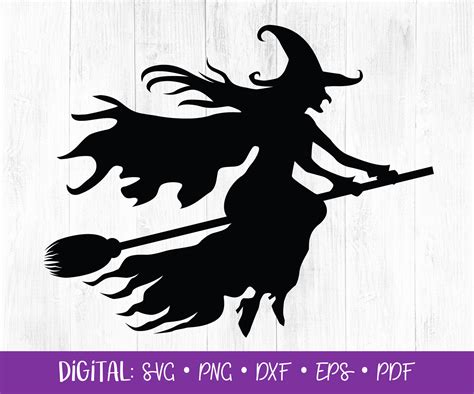 Witch SVG Witch Flying Silhouette Clipart SVG Wicked Witch - Etsy