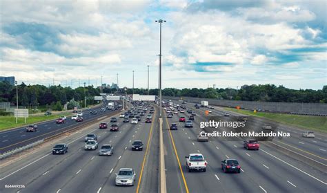 Toronto Canada Highway 401 At The Height Of Victoria Park Avenue In ...