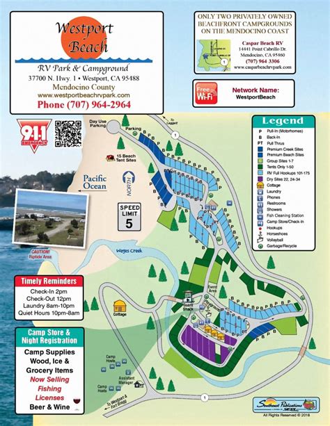 Westport Park Map - California Rv Camping Map | Printable Maps