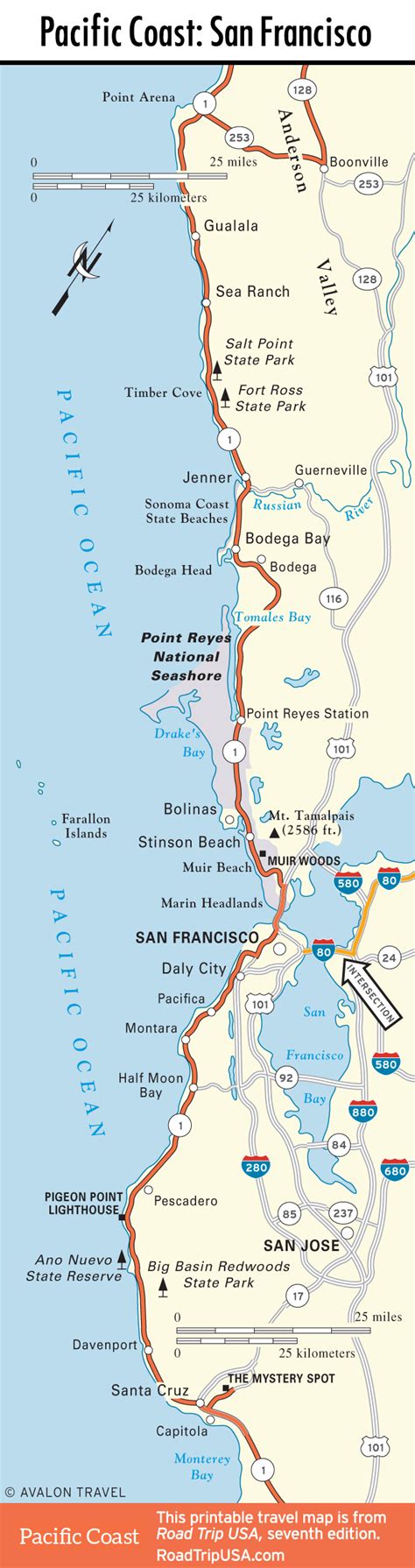 Printable Pacific Coast Highway Map