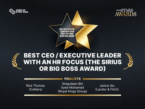 HR Stars Awards: Finalists Revealed for Best CEO / Executive Leader ...