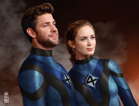 John Krasinski as Mr. Fantastic & Emily Blunt as Invisible Woman by Jao Picart : r/marvelstudios