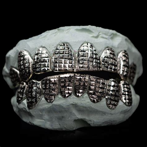 Shop Solid .925 Sterling Silver Princess Diamond Cut with Dust Grillz - Custom Gold Grillz