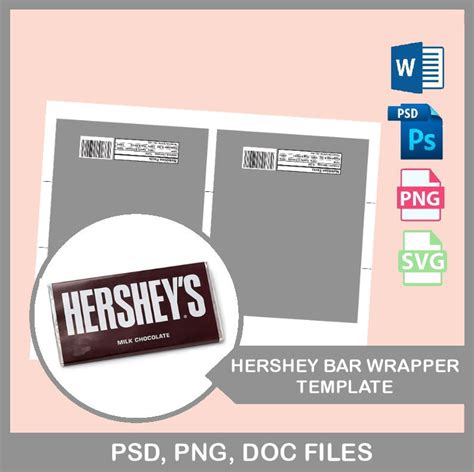 Hershey Bar Wrapper Template Blank Template PSD PNG - Etsy