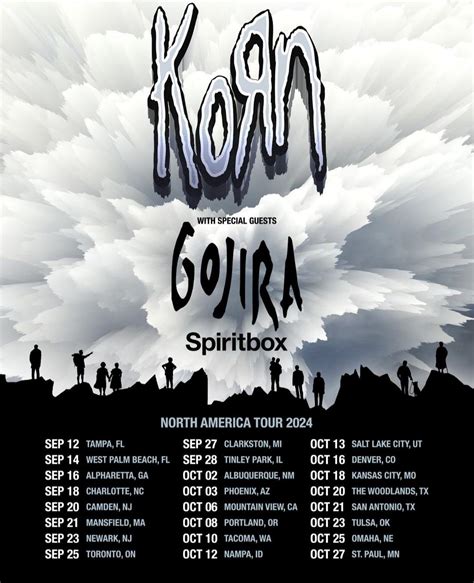 KoRn have just announced their 2024 North American tour with Gorjia and Spiritbox : r/Korn