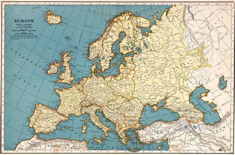 1923 Alte Europa Karte zum Ausdrucken digitaler Download. Vintage ...