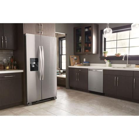 Whirlpool 25 Cu. Ft. Side by Side Refrigerator in Monochromatic Stainless Steel | Shop NFM