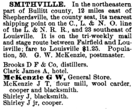 Bullitt County History - Ky State Gazetteer, 1883-84