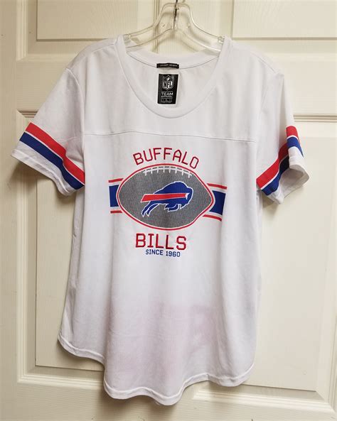 NFL Team Apparel Longer Length White Buffalo Bills Mesh Shirt Jersey Womens XL | Heroes Sports Cards