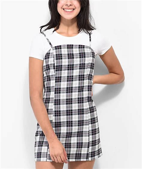 Empyre Dia Black & White Plaid Mini Dress