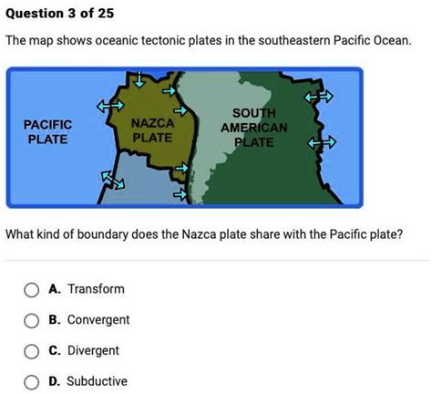 SOLVED: 'help sdfghrthfbfdve aahhhhhhhh Question 3 of 25 The map shows oceanic tectonic plates ...